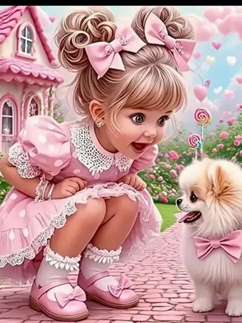 Little Girl & Dog Diamond Painting Kit